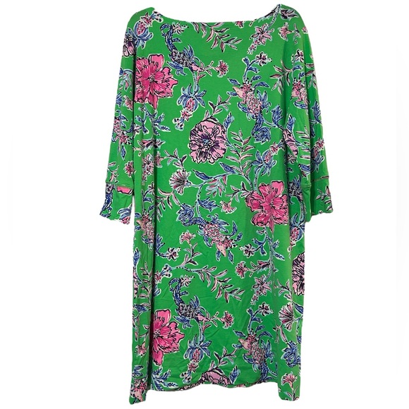 New Lilly Pulitzer Sophie Gecko Green Brewsters Bloom 3/4 sleeve dress XXL - Picture 7 of 8